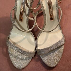 Sophia Webster Glittering Silver Heels